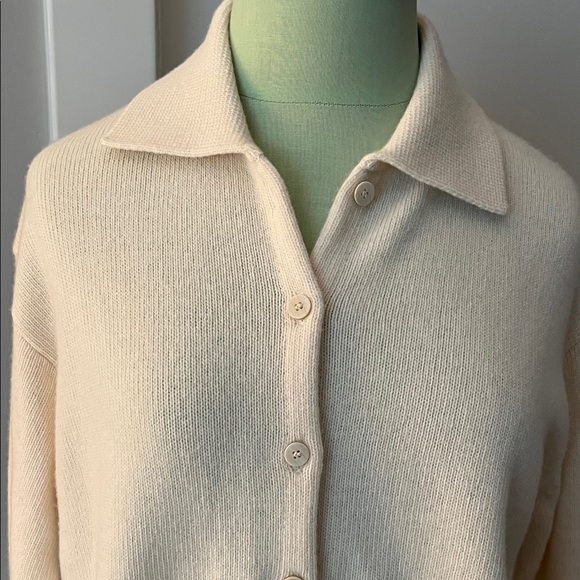 Theory Ivory Knit Button-Up Sweater - Picture 2 of 11
